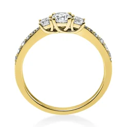 Ring Damenring aus 585 Gold Gelbgold mit 15 Diamanten Brillanten 0,58 Ct.