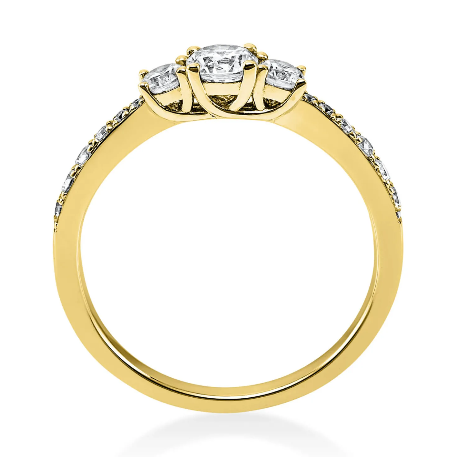 Ring Damenring aus 585 Gold Gelbgold mit 15 Diamanten Brillanten 0,58 Ct.