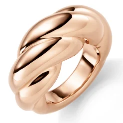 Ring Damenring aus 585 Gold Rotgold gewölbt glänzend hohl Breite 12mm