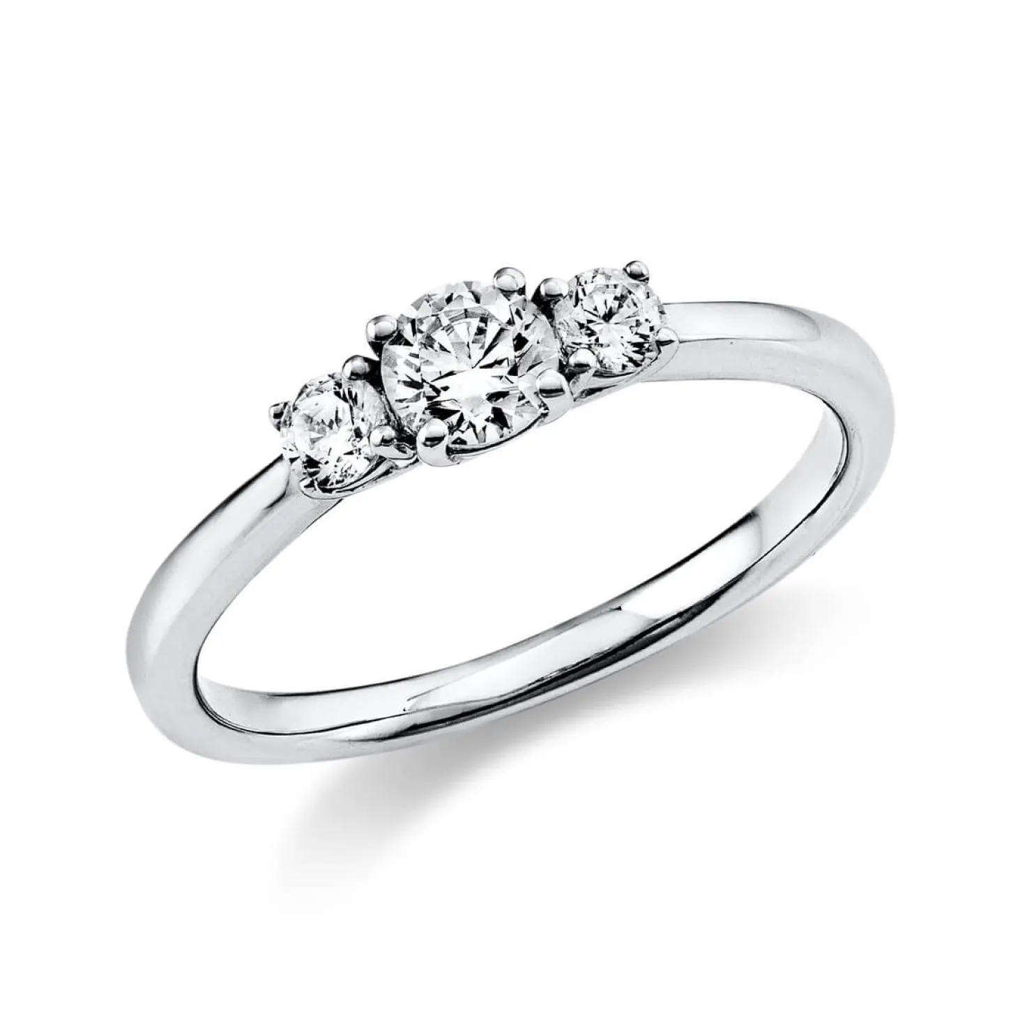Ring Damenring aus 585 Gold Weißgold mit 3 Diamanten Brillanten 0,47 Ct.