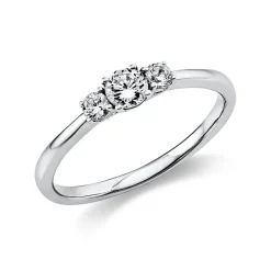 Ring Damenring aus 585 Gold Weißgold mit 3 Diamanten Brillanten 0,33 Ct.
