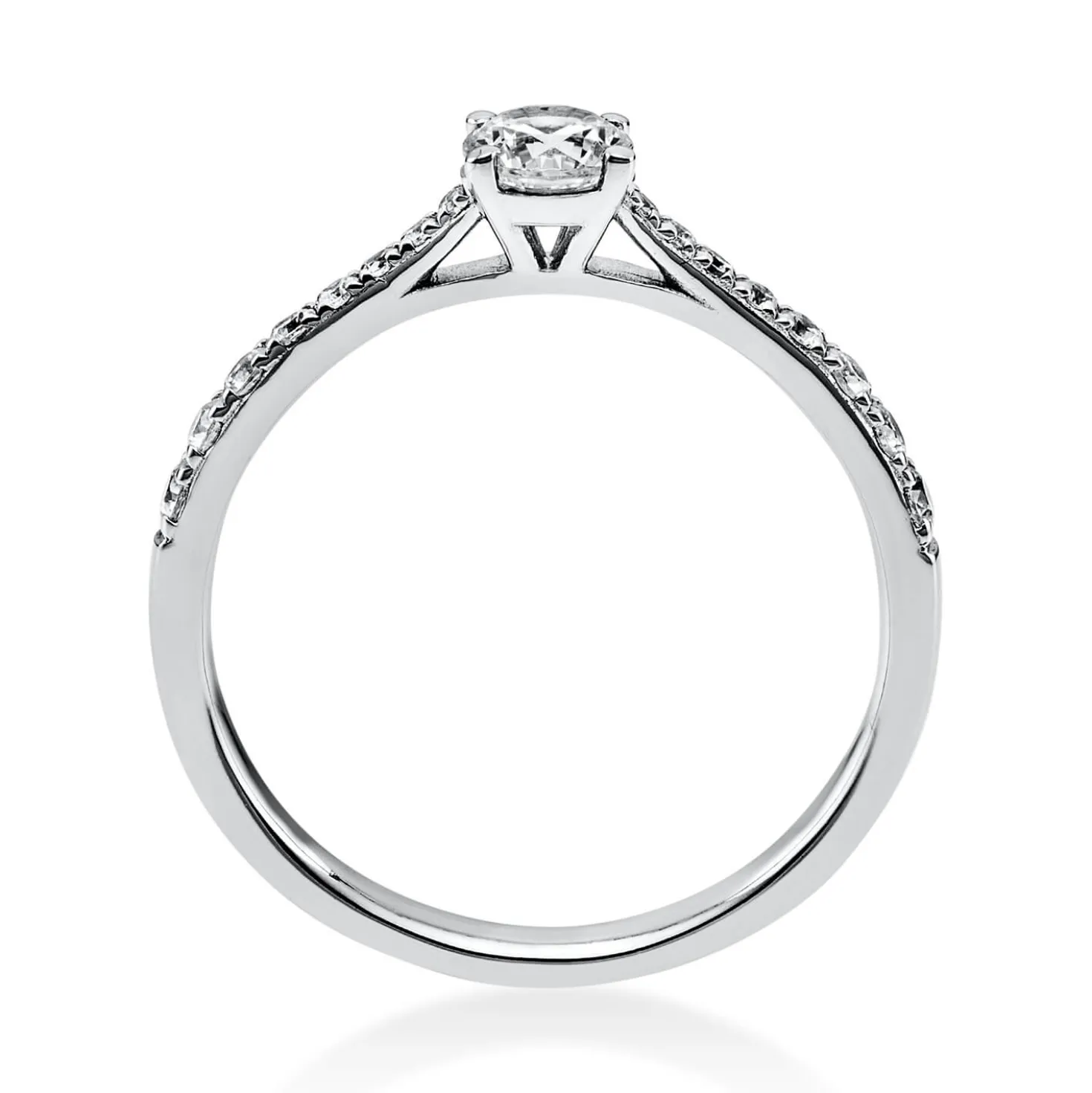 Ring Damenring aus 750 Gold Weißgold mit 17 Diamanten Brillanten 0,51 Ct.