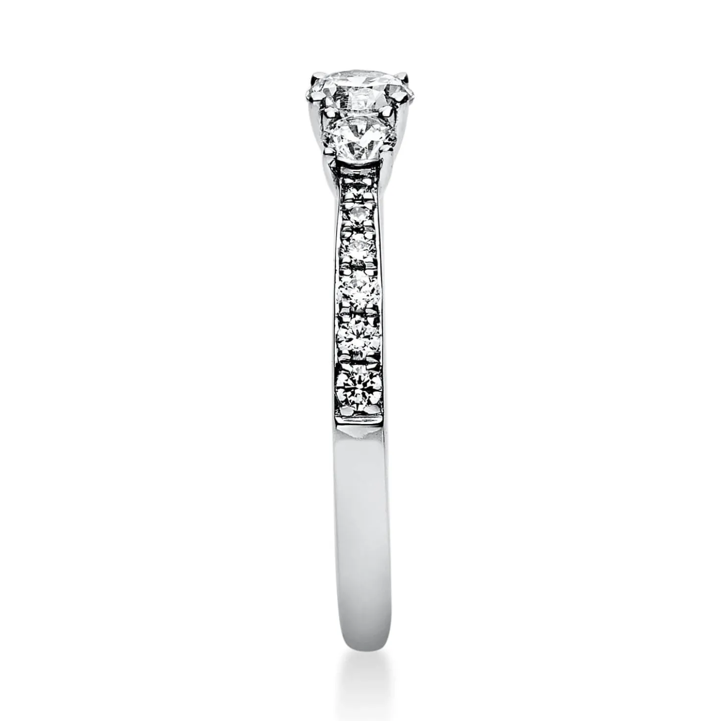 Ring Damenring aus 750 Gold Weißgold mit 15 Diamanten Brillanten 0,58 Ct.