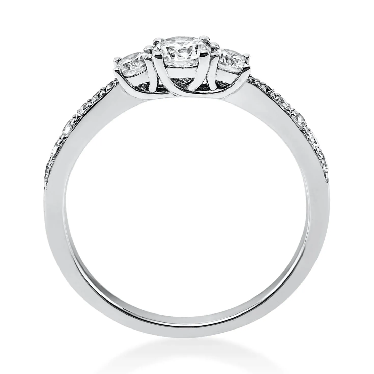Ring Damenring aus 585 Gold Weißgold mit 15 Diamanten Brillanten 0,58 Ct.