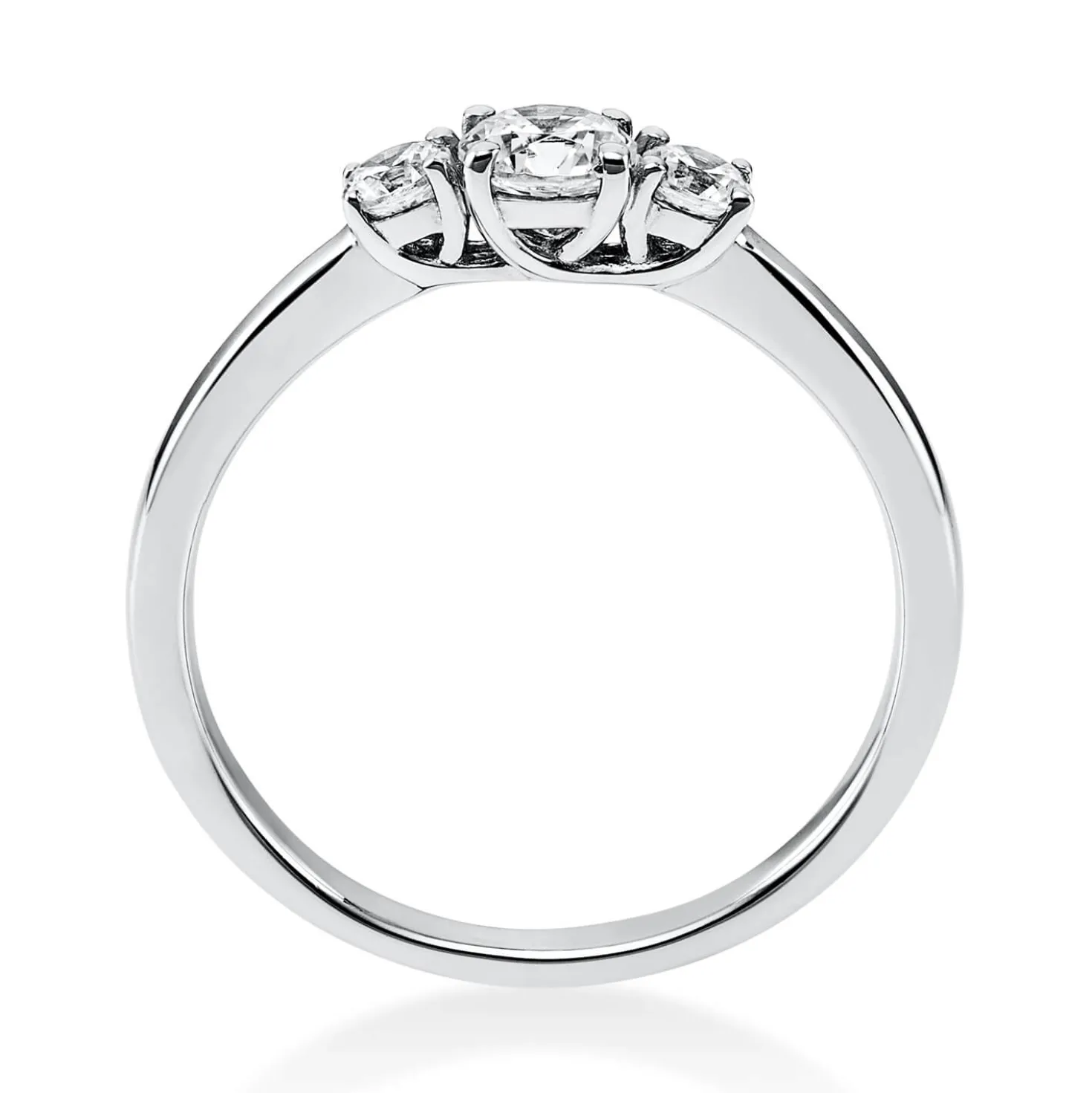 Ring Damenring aus 750 Gold Weißgold mit 3 Diamanten Brillanten 0,47 Ct.