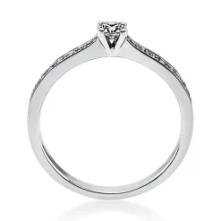 Ring Damenring aus 950 Platin mit 17 Diamanten Brillanten 0,29 Ct. 4er-Krappe