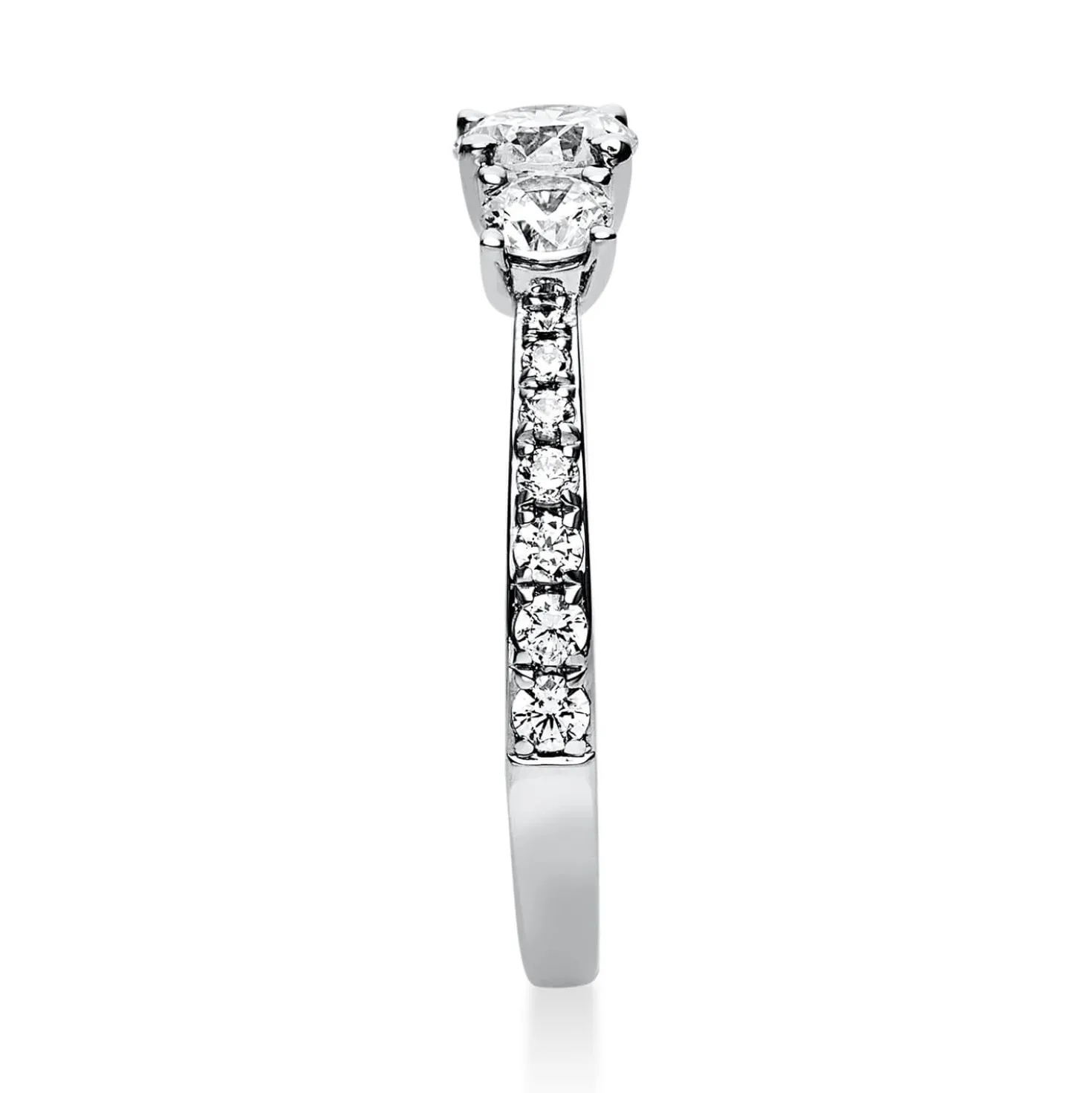 Ring Damenring aus 950 Platin mit 17 Diamanten Brillanten 0,94 Ct. 4er-Krappe