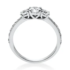 Ring Damenring aus 950 Platin mit 17 Diamanten Brillanten 0,94 Ct. 4er-Krappe