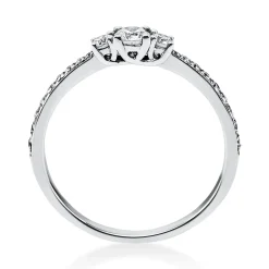 Ring Damenring aus 950 Platin mit 21 Diamanten Brillanten 0,37 Ct. 4er-Krappe