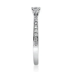 Ring Damenring aus 950 Platin mit 21 Diamanten Brillanten 0,37 Ct. 4er-Krappe