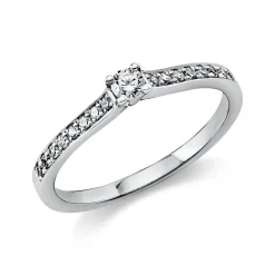 Ring Damenring aus 950 Platin mit 17 Diamanten Brillanten 0,22 Ct. 4er-Krappe