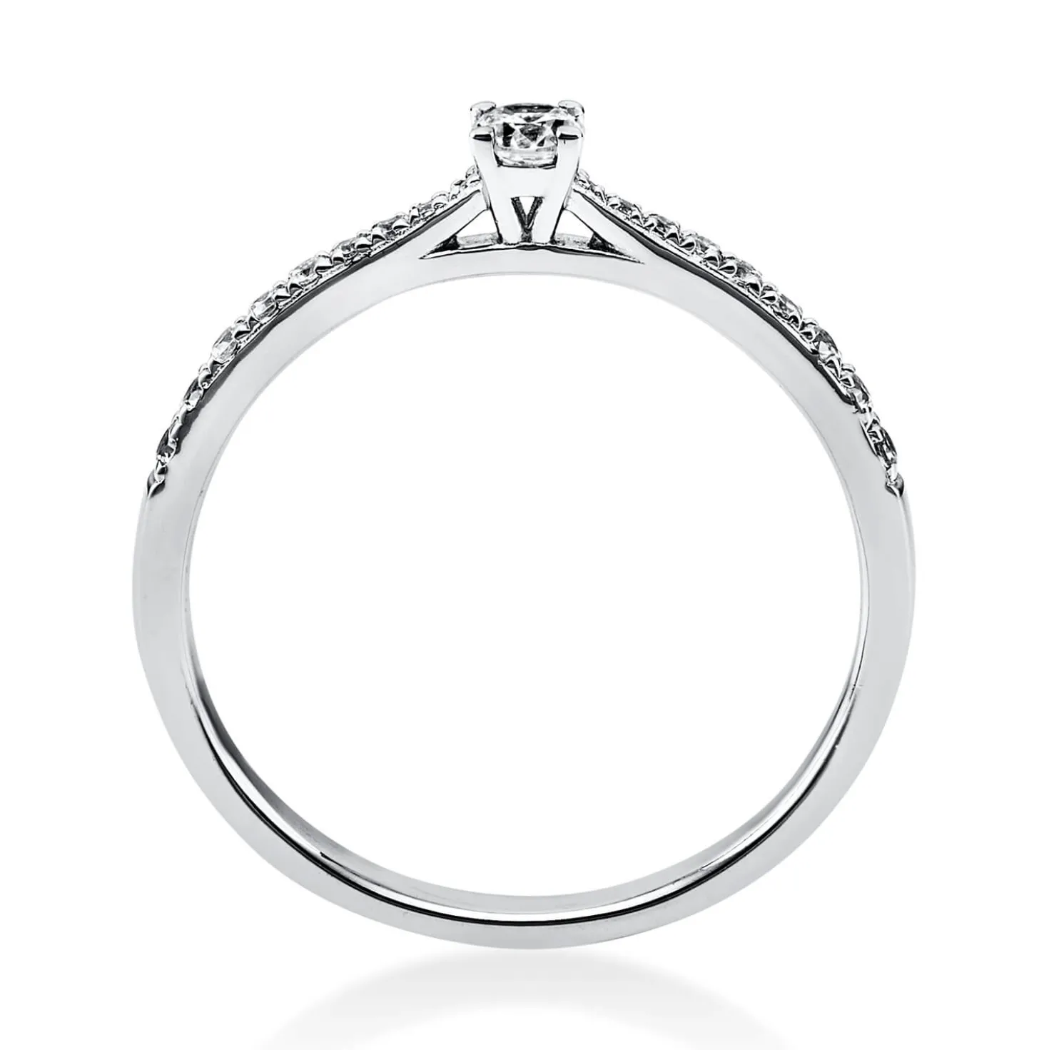 Ring Damenring aus 950 Platin mit 19 Diamanten Brillanten 0,22 Ct. 4er-Krappe