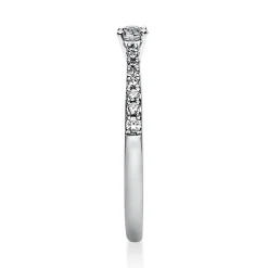 Ring Damenring aus 950 Platin mit 17 Diamanten Brillanten 0,30 Ct. 4er-Krappe