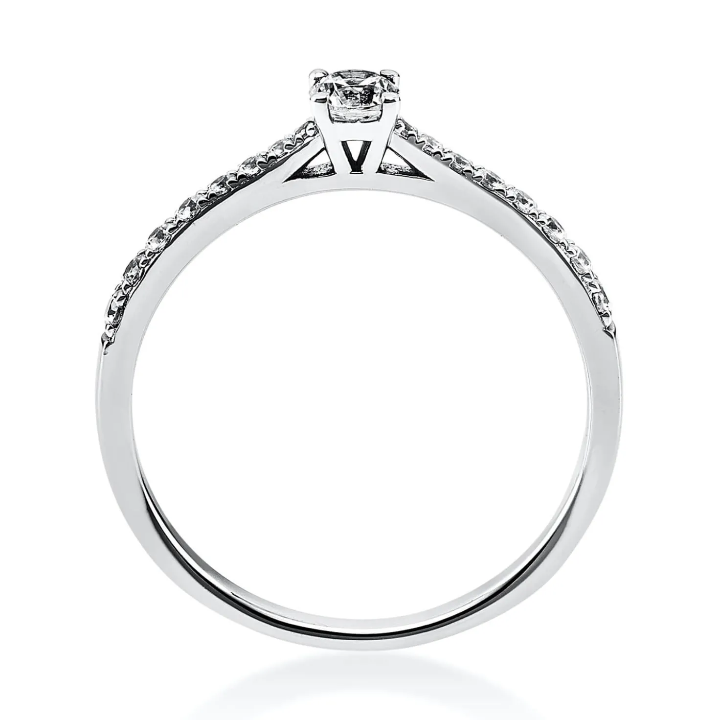 Ring Damenring aus 950 Platin mit 17 Diamanten Brillanten 0,30 Ct. 4er-Krappe