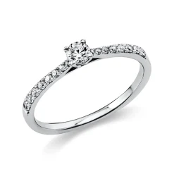 Ring Damenring aus 950 Platin mit 17 Diamanten Brillanten 0,30 Ct. 4er-Krappe