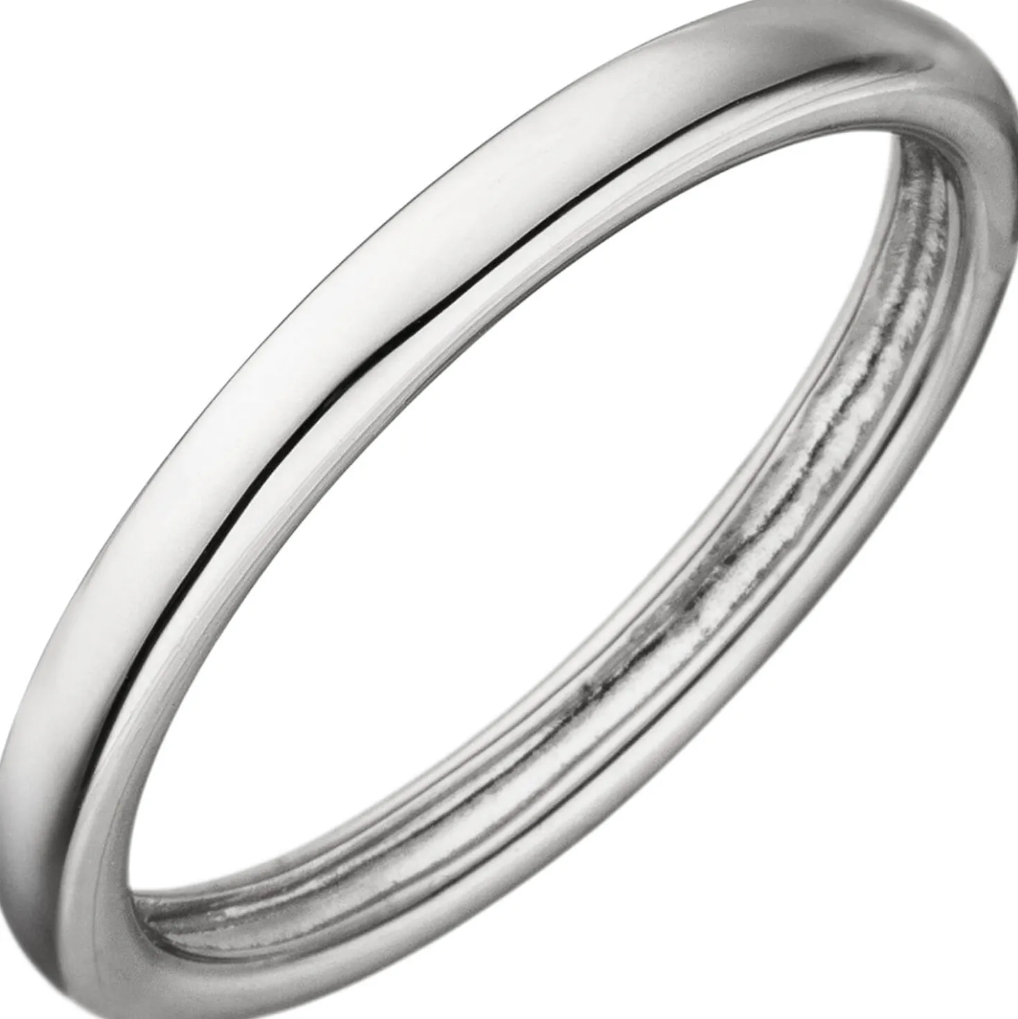 Ring Damenring aus 925 Silber flach glänzend schlicht 2,3mm schmal dünn