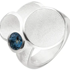Ring Damenring, Blautopas hellblau blau Topas 925 Silber eismatt Fingerschmuck