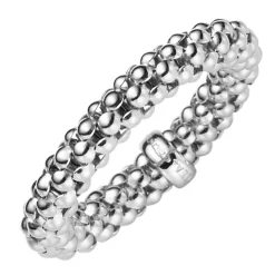 Ring Damenring Fingerring elastisch Himbeer Breite 4mm aus 585 Gold Weißgold