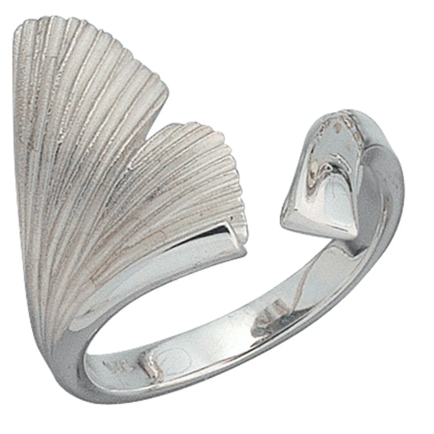 Ring Damenring Ginkgoblatt aus 925 Silber Sterlingsilber, Fingerring