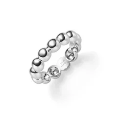 Ring Damenring Halbkugel aus 585 Gold Weißgold Fingerring 5mm breit