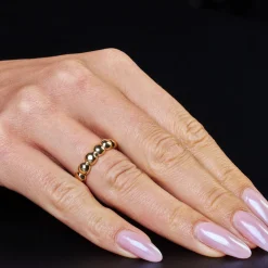 Ring Damenring Halbkugel aus 585 Gold Weißgold Fingerring 5mm breit