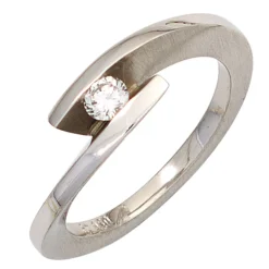 Ring Damenring mit Diamant Brillant 0,15ct 950 Platin mattiert Fingerring