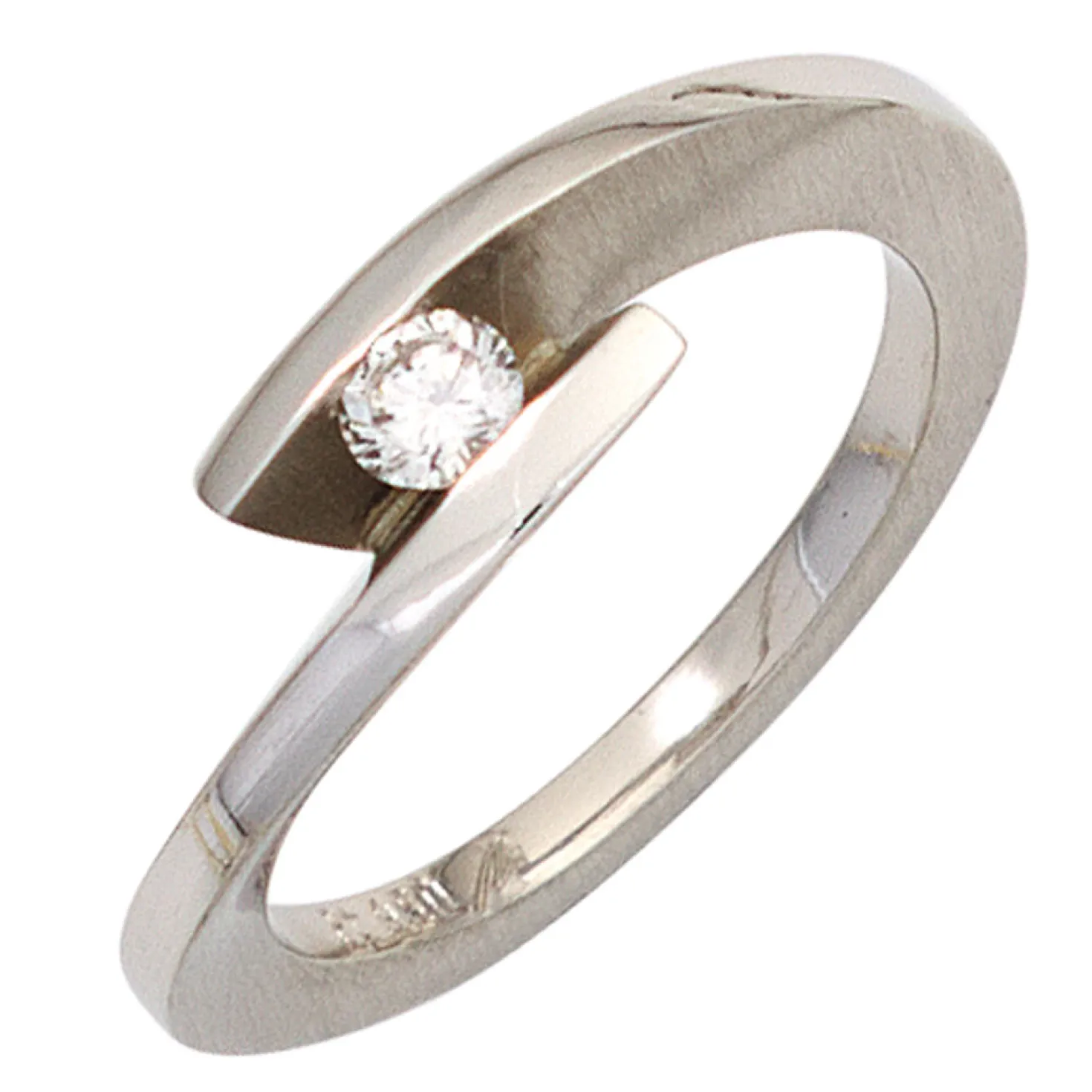 Ring Damenring mit Diamant Brillant 0,15ct 950 Platin mattiert Fingerring