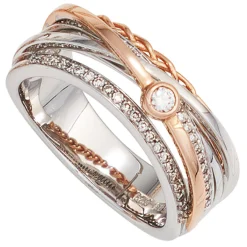 Ring Damenring mit 48 Diamanten 0.29Ct W/SI Brillanten 585 Gold Weißgold Rotgold
