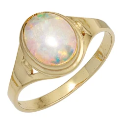 Ring Damenring mit Opal oval 333 Gold Gelbgold Opalring Goldring Fingerring