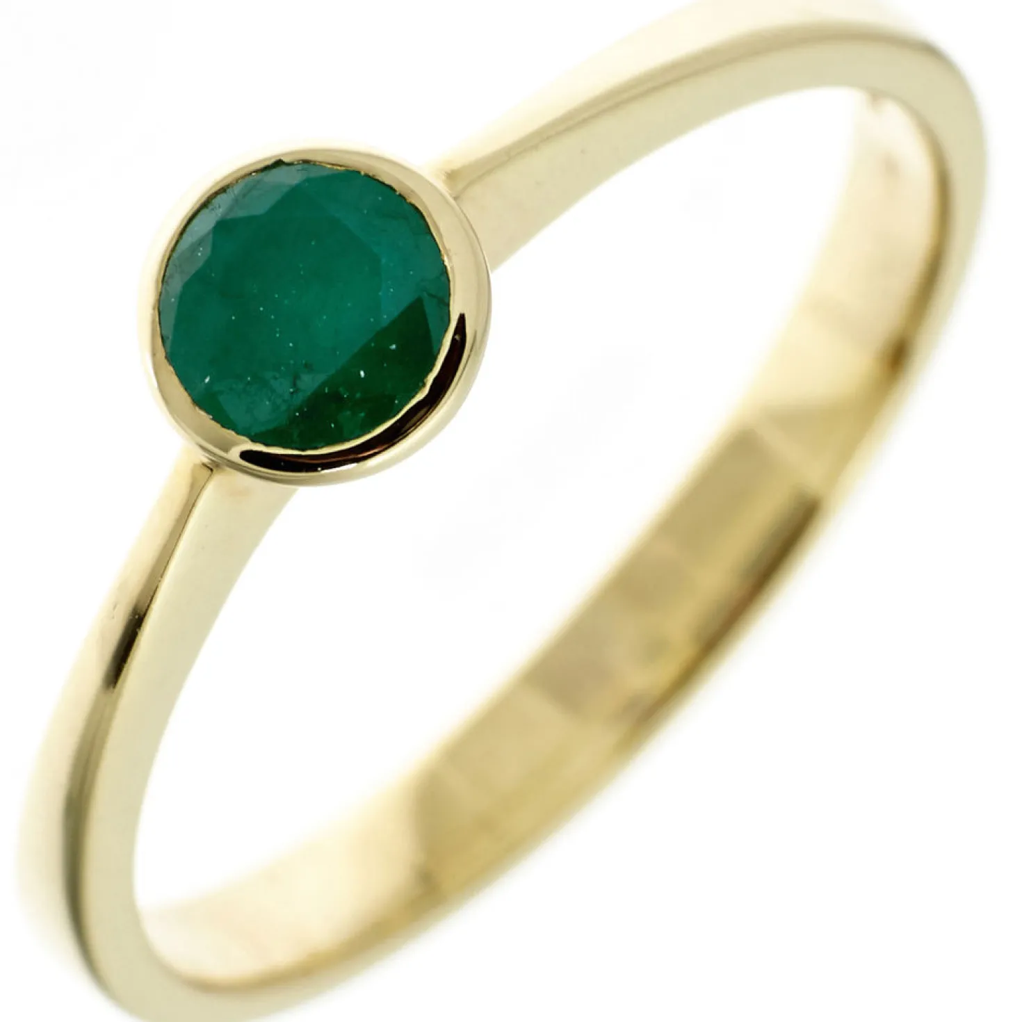 Ring Damenring mit Smaragd grün 333 Gold Gelbgold Smaragdring schlicht