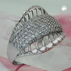 Ring Damenring mit vielen Zirkonia weiß Kobraform 925 Silber