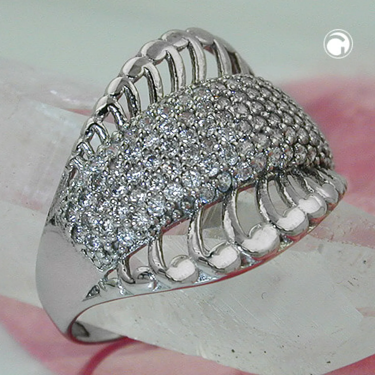 Ring Damenring mit vielen Zirkonia weiß Kobraform 925 Silber