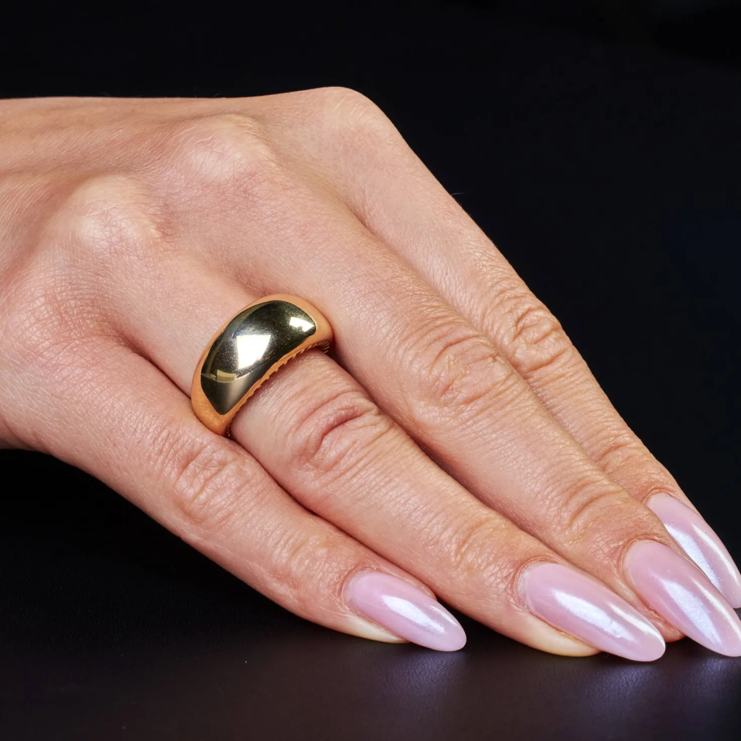 Ring Damenring mit Wölbung aus 585 Gold Gelbgold Breite 10,5mm glänzend