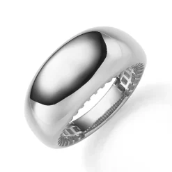 Ring Damenring mit Wölbung aus 585 Gold Weißgold Breite 10,5mm glänzend