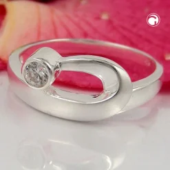 Ring Damenring mit Zirkonia gefasst 925 Silber 9mm Silberring