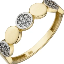 Ring Damenring mit 21 Zirkonia 333 Gold Gelbgold Fingerring Goldring 4,7mm breit