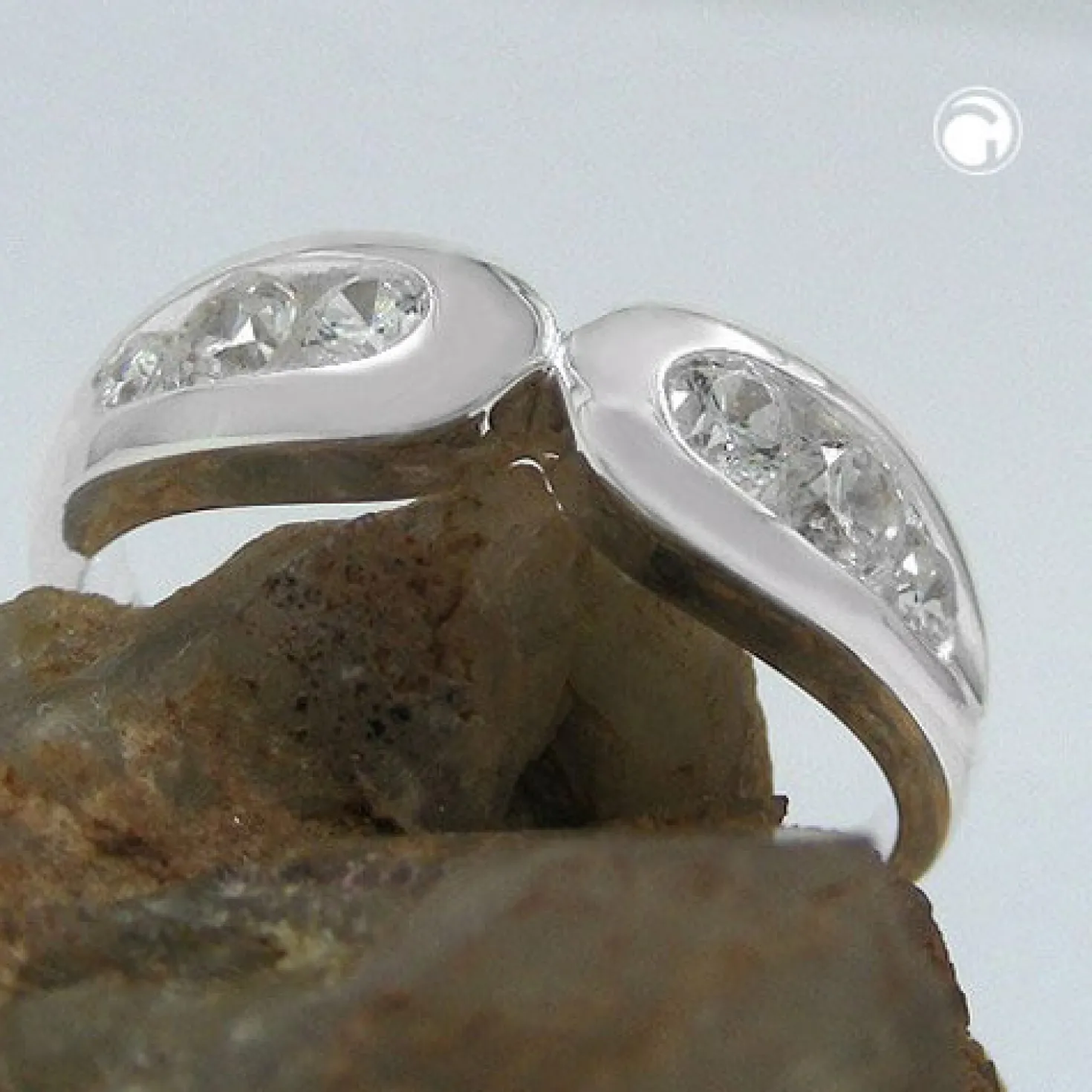 Ring Damenring mit Zirkonia 925 Silber glänzend 6mm Silberring