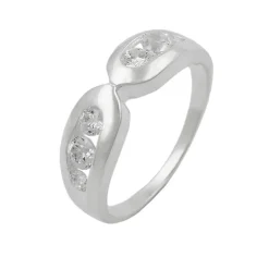 Ring Damenring mit Zirkonia 925 Silber glänzend 6mm Silberring