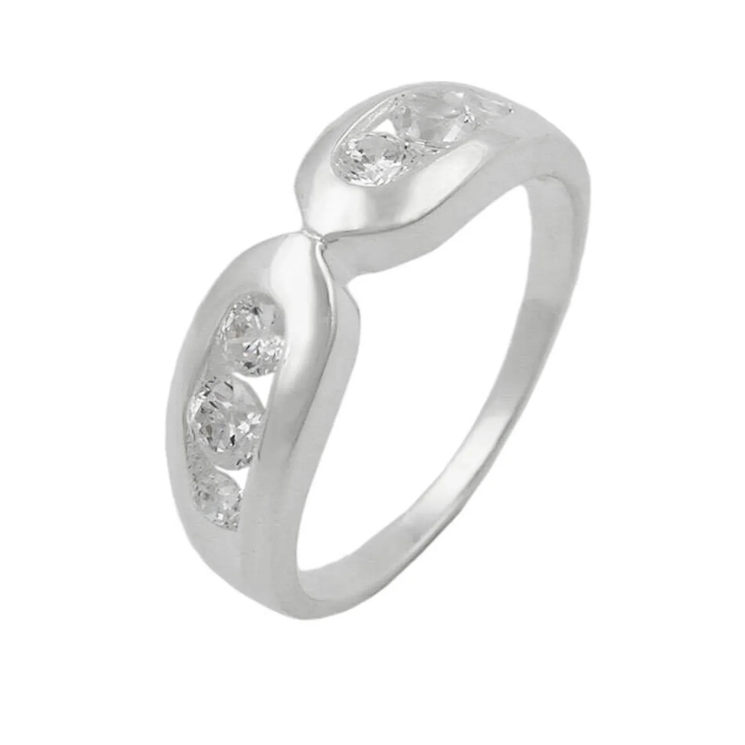 Ring Damenring mit Zirkonia 925 Silber glänzend 6mm Silberring