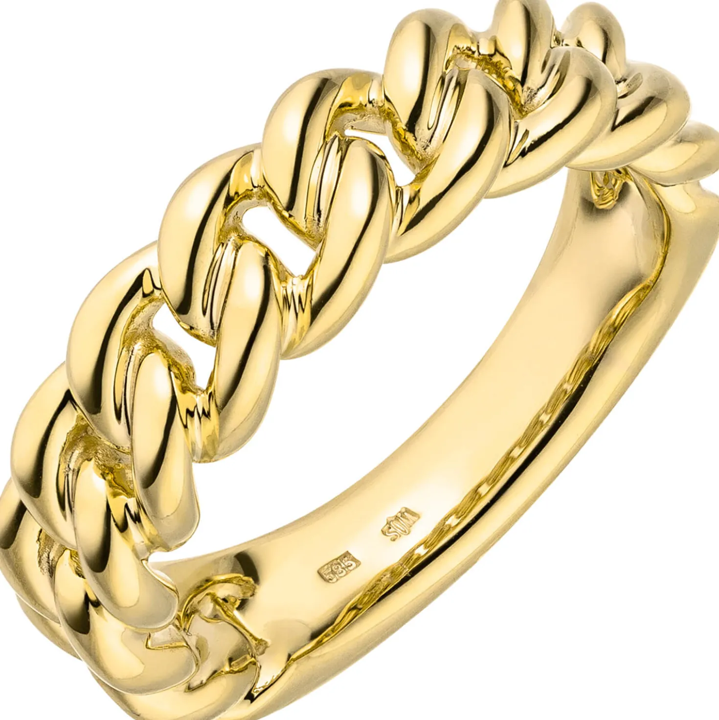 Ring Damenring Panzerkette-Muster aus 585 Gelbgold Goldring Breite 6,1mm