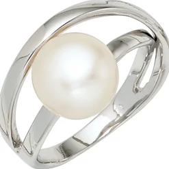 Ring Damenring Perlenring mit Süßwasser Perle Zuchtperle 925 Silber