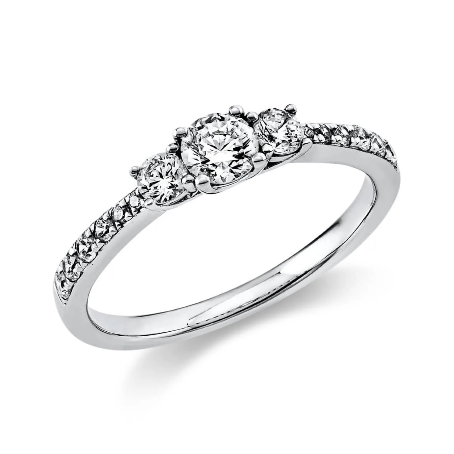 Ring Damenring Platinring aus 950 Platin mit 15 Diamanten Brillanten 0,58 Ct.