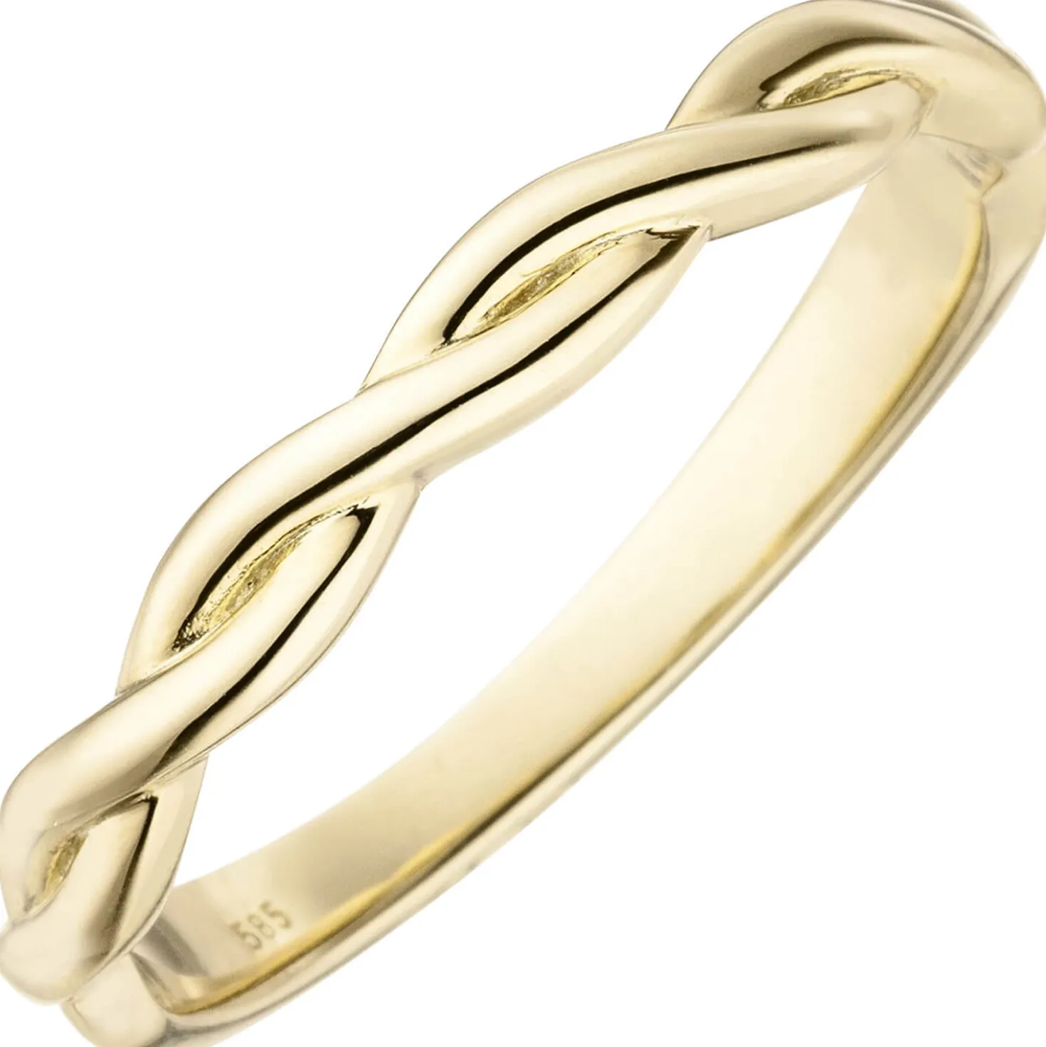 Ring Damenring 2-reihig geflochten 585 Gold Gelbgold Fingerschmuck Gelbgoldring