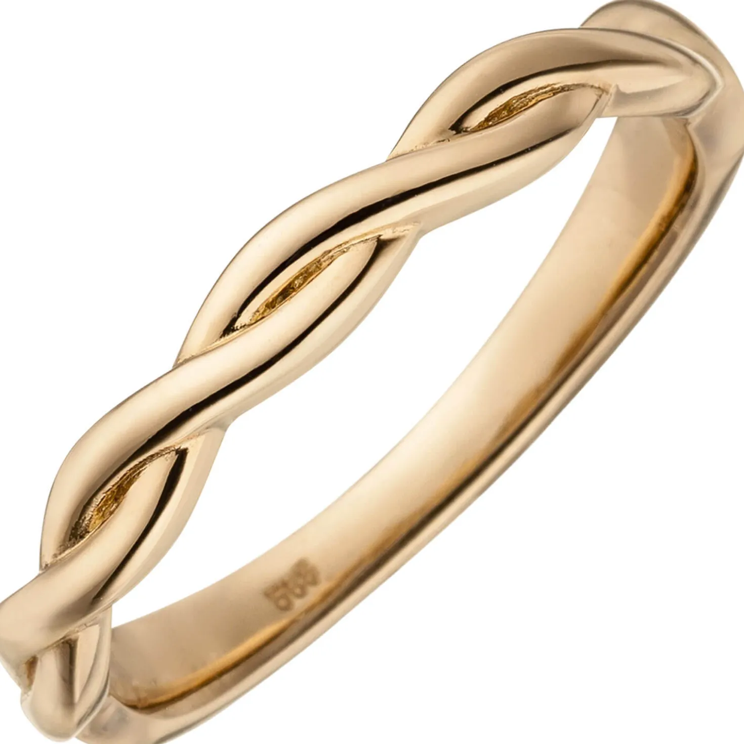 Ring Damenring 2-reihig geflochten 585 Gold Rotgold Rotgoldring Fingerschmuck