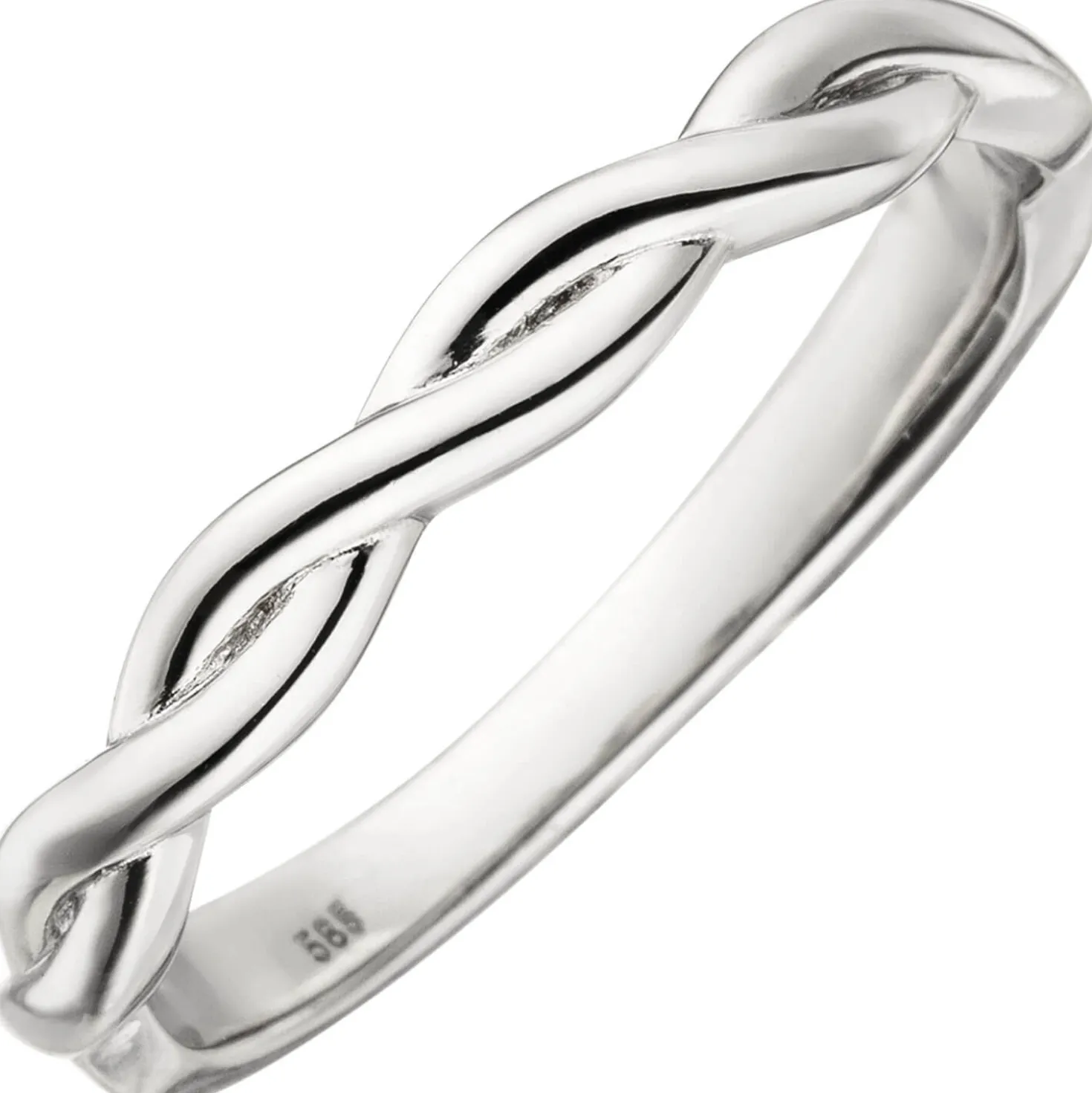 Ring Damenring 2-reihig geflochten 585 Gold Weißgold Goldring Fingerschmuck
