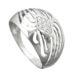 Ring Damenring Rhombus aus weißen Zirkonia 925 Silber