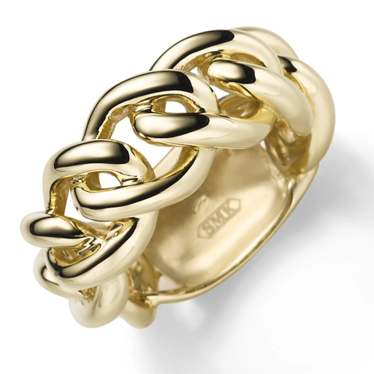 Ring Damenring Rund-Panzer aus 585 Gold Gelbgold Breite 11mm