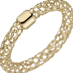 Ring Damenring 3,2x3mm aus 750 Gold Gelbgold Goldring mit Muster geflochten