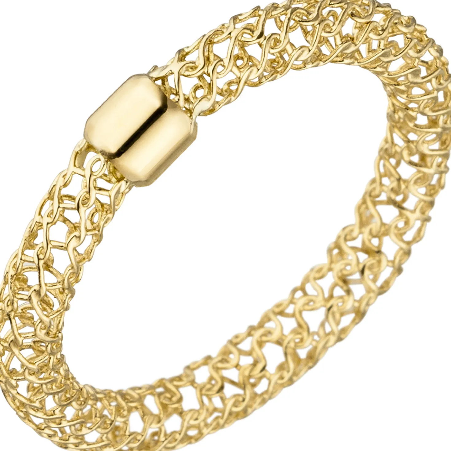 Ring Damenring 3,2x3mm aus 750 Gold Gelbgold Goldring mit Muster geflochten
