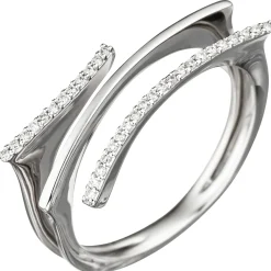 Ring 32 Diamanten Brillanten 0.1Ct W/SI 585 Gold Weißgold Diamantring